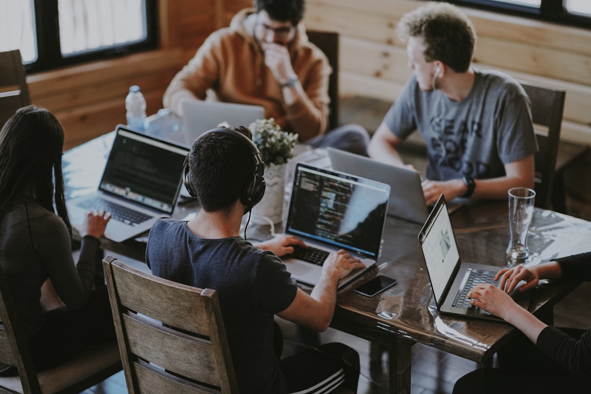 Community of developers collaborating and learning together